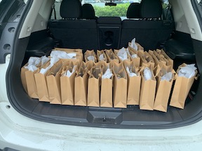 gift bags packed in trunk