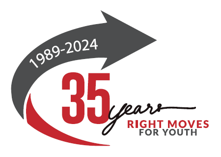 Right Moves For Youth Logo celebrating 35 years of serving the youth of the community.