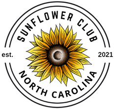 Picture of a flower with the words "Sunflower Club" & "North Carolina"