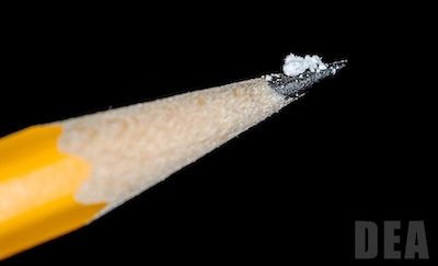 fentanyl on the tip of a pencil from the DEA