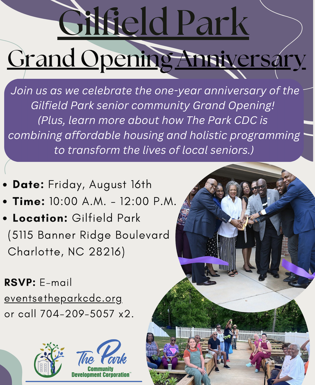 Event Flyer [Gilfield Park Grand Opening One Year Anniversary Celebration] (8-16-2024)