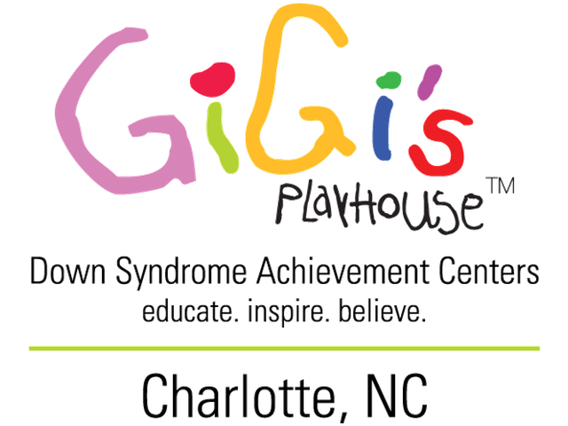 Colorful logo of GiGi's Playhouse Down Syndrome Achievement Center, Charlotte NC