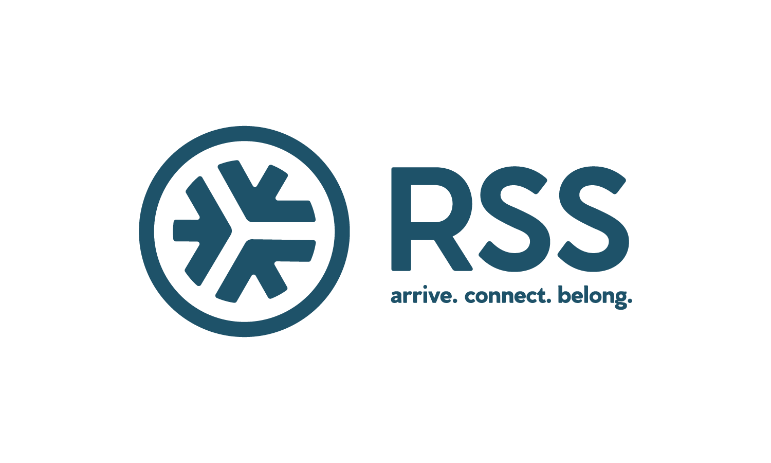 RSS logo with teal font on white background