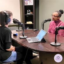 Tiffany being interviewed on podcast
