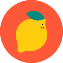 Lemon icon inside a red circle