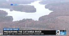 helicopter video shot of the Catawba River