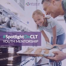 spotlightonclt youth mentor image with mentor and mentee baking cookies