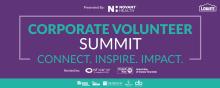 logo header for corporate volunteer summit all text