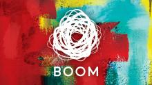 Boom Logo with multi-colored background