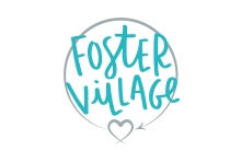 Foster Village teal with grey circle and heart